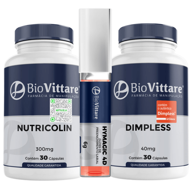 Combo Nutricolin + Dimpless + Gloss Hymagic 4D para 30 dias
