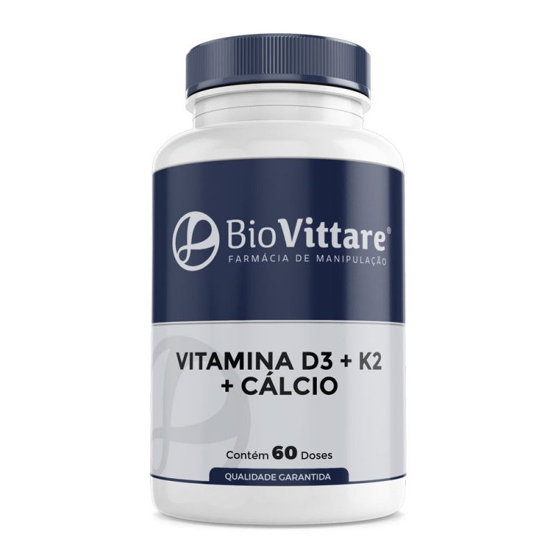 Vitamina D3 + K2 MK-7 + Cálcio 60 Doses